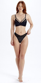Стильный бюстгальтер-бралетт Diamond Mesh Non Wired Padded Bralette, черный