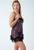 Сорочка с блестящим узором-паутинкой и феромонами, коричневый